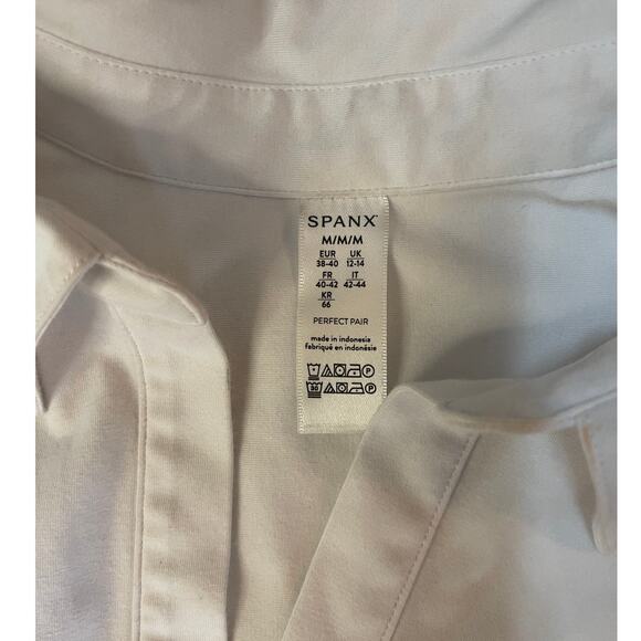 Spanx The Collared Long Sleeve Bodysuit White Size Women's Medium - Picture 3 of 7